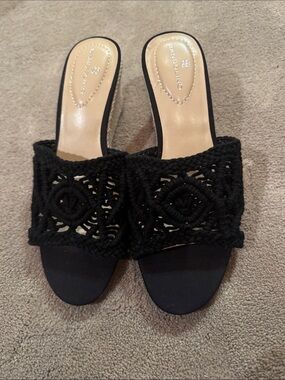 Bandolino Black Braided Slide Mules